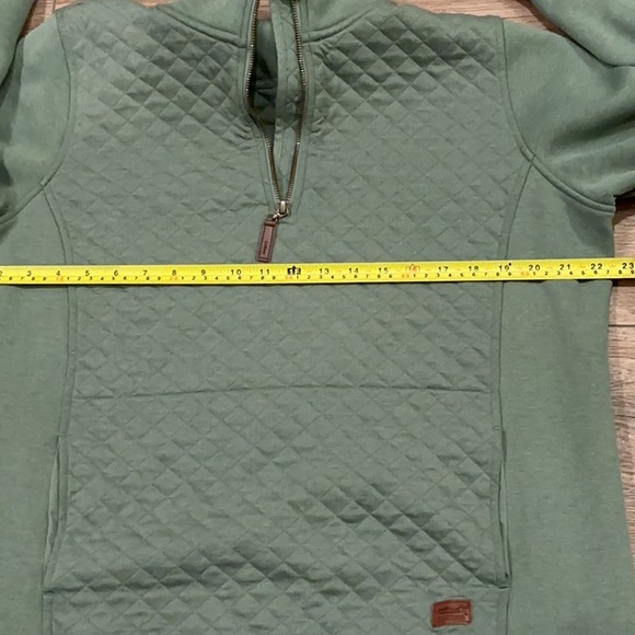 LLBean Women's Quilted Quarter-Zip Pullover Green, size XL - Picture 6 of 7